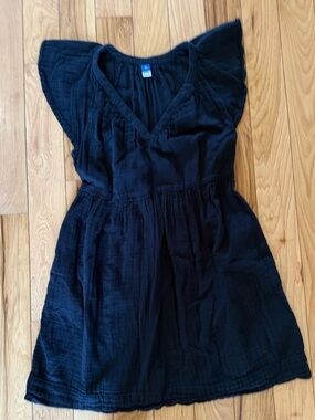Womens Old Navy black flutter sleeve gauze dress size XS casual